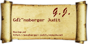 Günsberger Judit névjegykártya